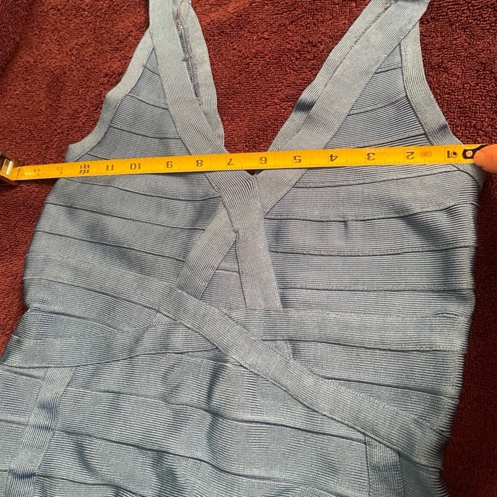 Herve Leger Blue Bandage Dress - Picture 5 of 10